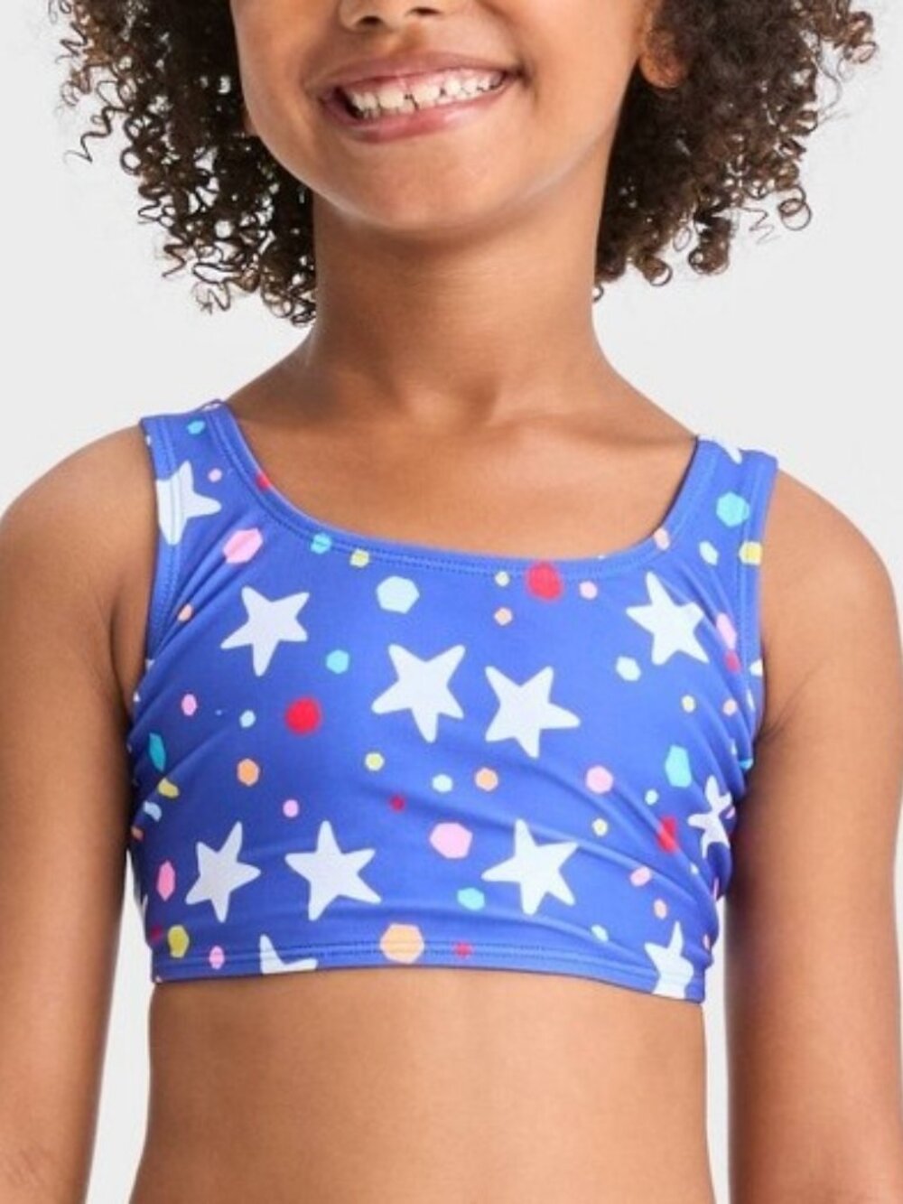 Cat & Jack Girls' Stars & Spots Bralette Swim Top - XL